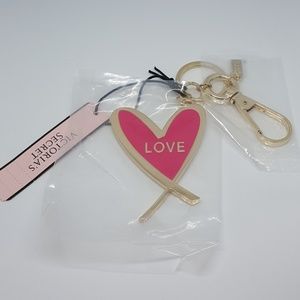 Victoria's Secret Pink Gold Heart Love Keychain